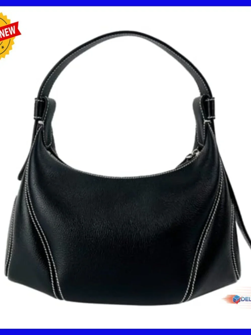 Top Grain Leather Hobo Bag RFID Blocking Adjustable Strap Crescent Shoulder